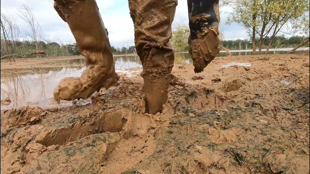 Nora and riding rubber boots in mud 2