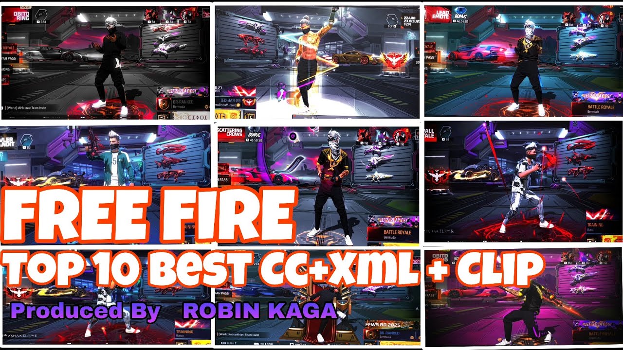 Free fire Top 10 Best Cc + Xml + Clip Video || Presetby Alight Motion || ROBIN KAGA
