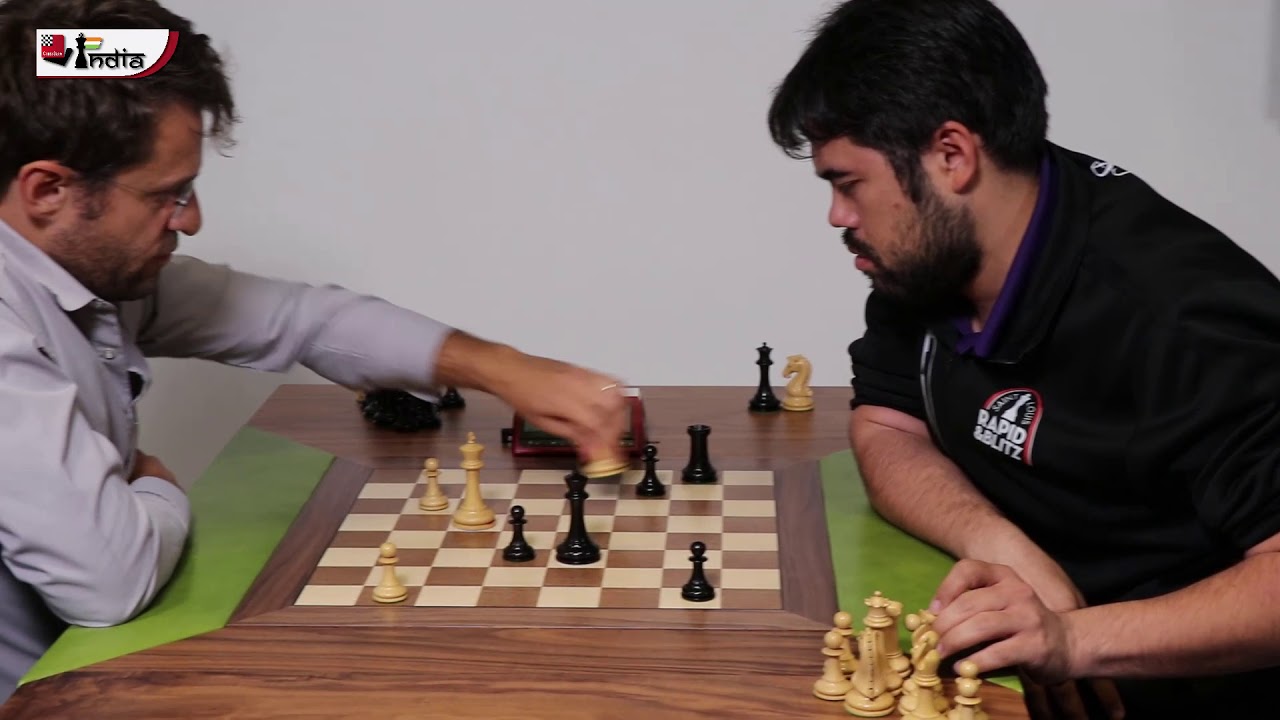 A baffled Nakamura after squandering an easy win against Aronian