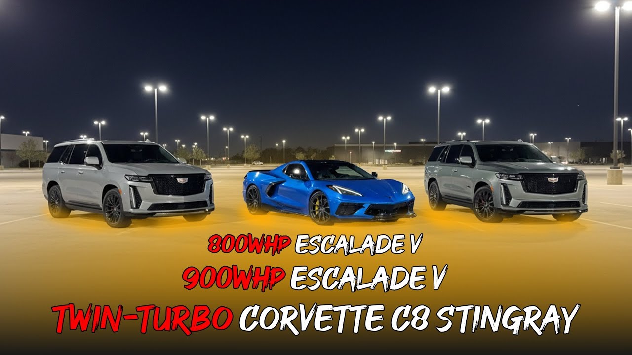 800 & 900 WHP Escalade V vs Twin-Turbo C8 Corvette | Dyno, Street & Acceleration