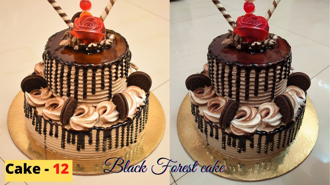 Two Tier Black Forest Cake | Black Forest Cake with  chocolate look | Smart Recipes