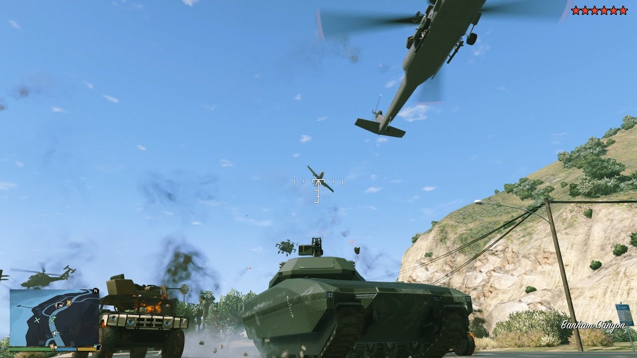 GTA V TM-02 Khanjali Tank Rampage + 10 Star Wanted Level Escape(RDE 4.1.3)