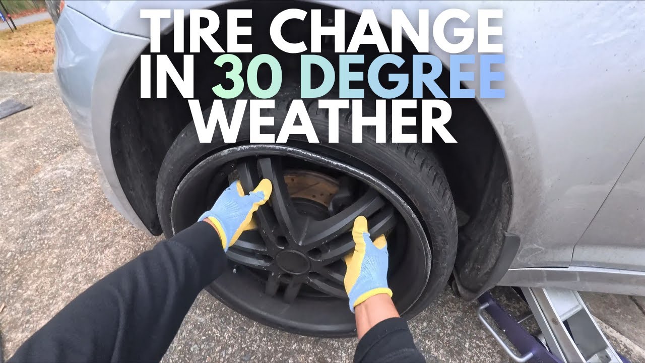 Coldest Tire Change of 2025 🥶🥶 Literally!