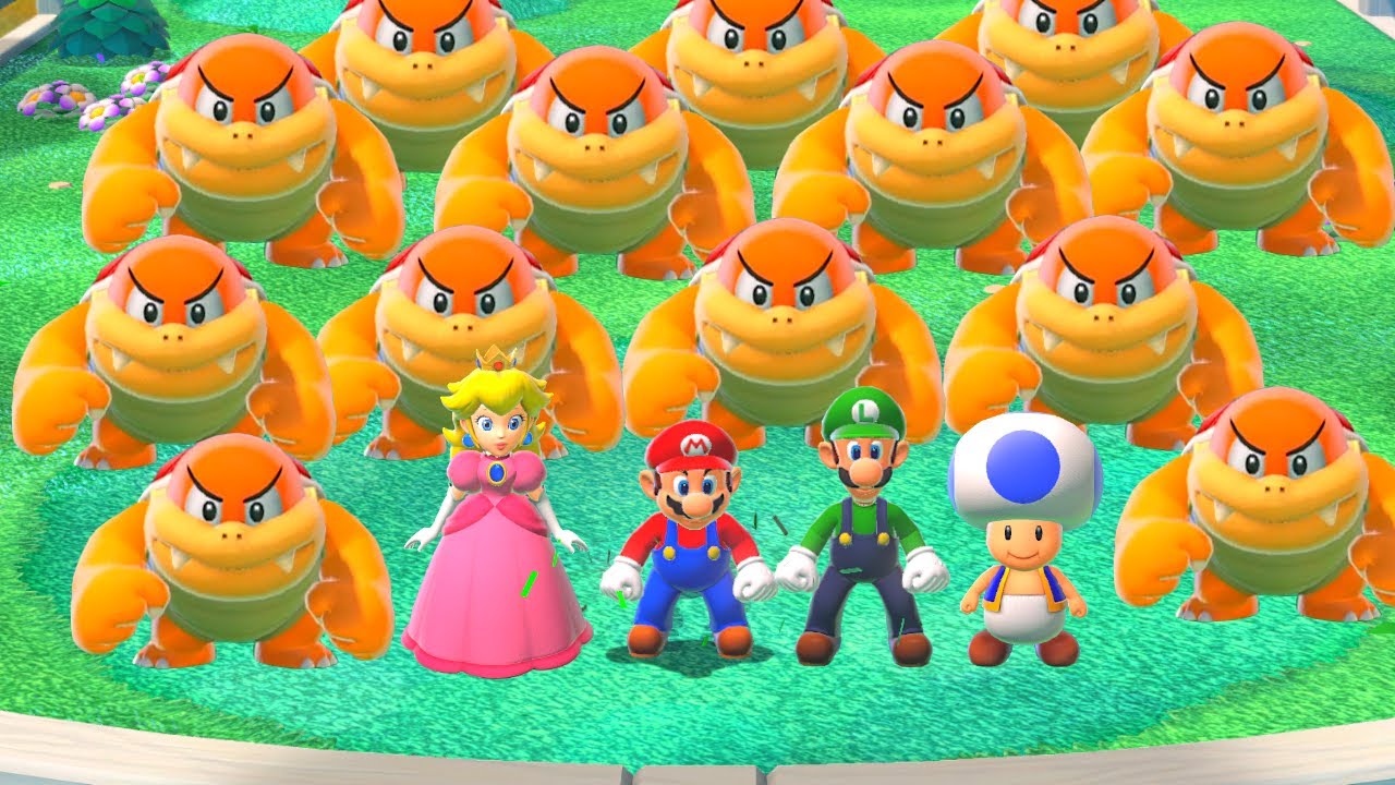 Can Mario & Friends defeat 999 Boom Booms in Super Mario 3D World?
