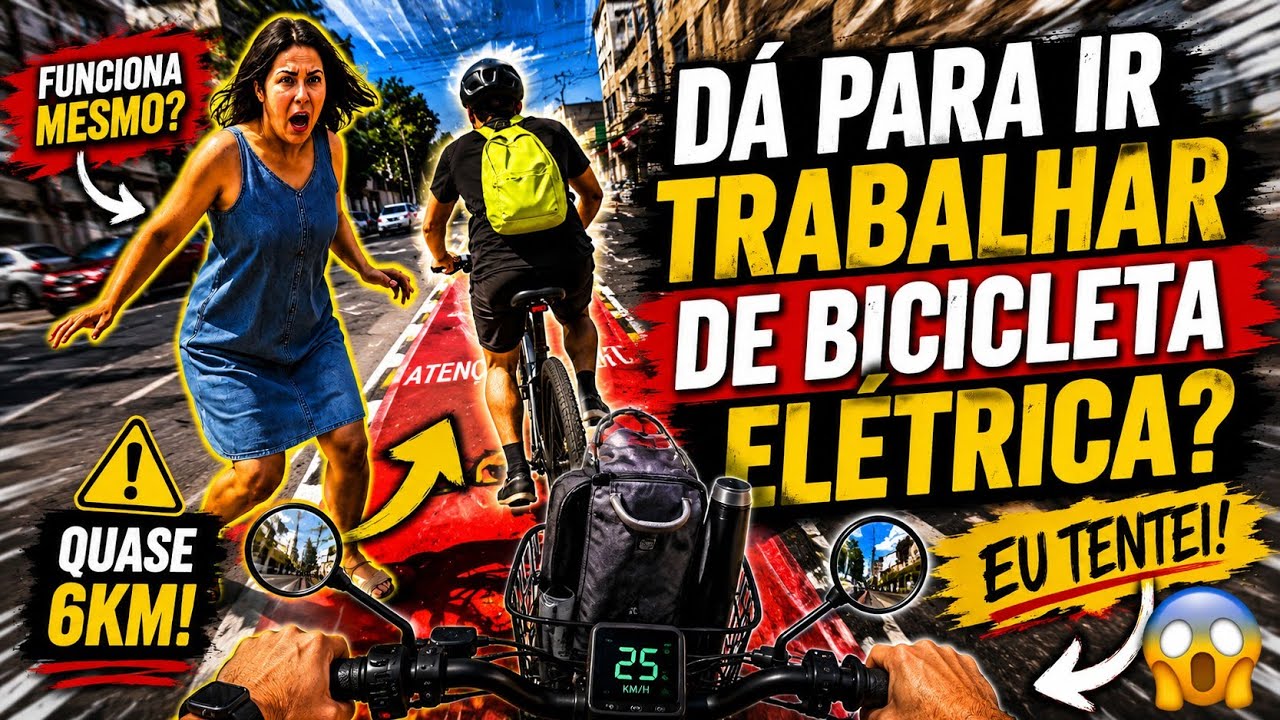 INDO TRABALHAR DE BICICLETA ELÉTRICA - BEE S1 500W