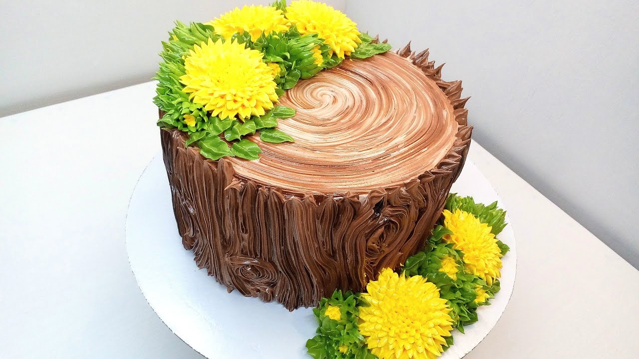 Торт Одуванчики на пеньке(крем БЗК). /Cake Dandelions on a stump(protein custard).