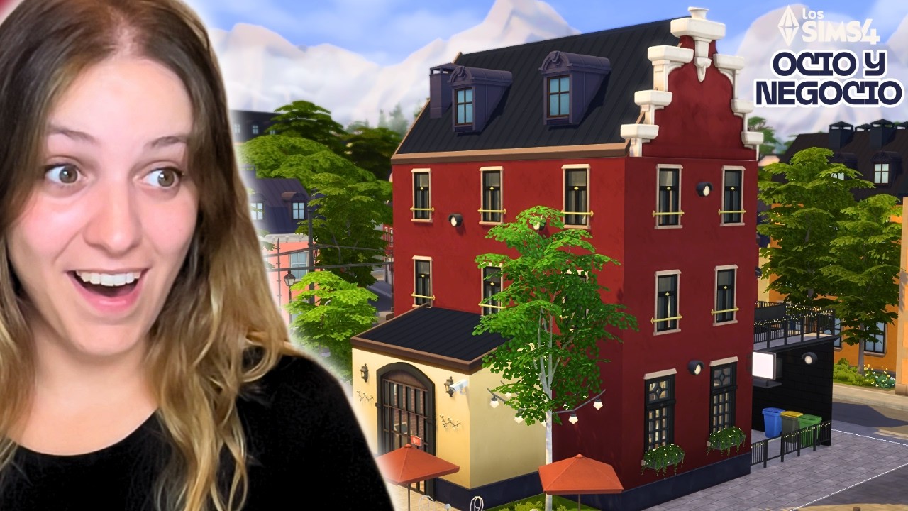 Hice una CASA y un NEGOCIO en el MISMO SOLAR con el NUEVO PACK OCIO Y NEGOCIO de Los Sims 4 ☕🏡 Marta