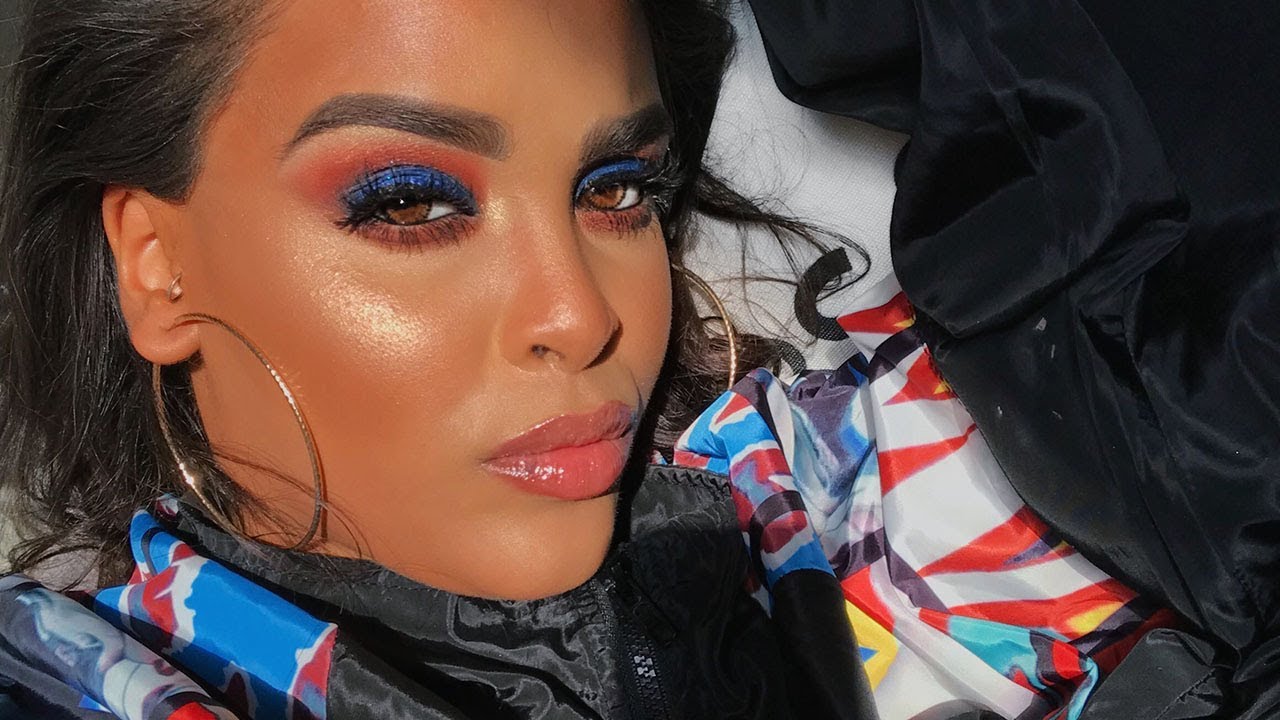 BLUE EYESHADOW FULL MAKEUP TUTORIAL| NikkisSecretx