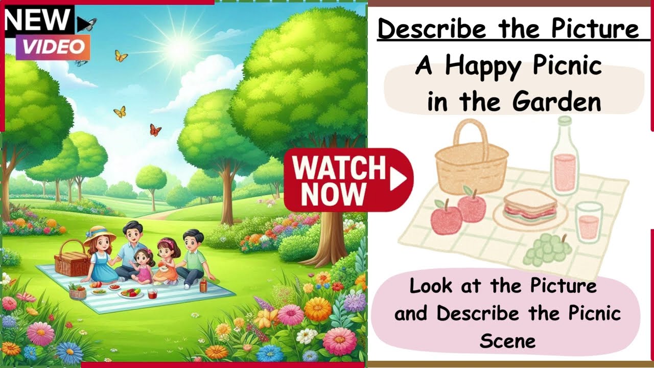 Viral Shorts Picture Description| Full Tutorial in Detail| A Fun Picnic Day at the Park🌳| In English