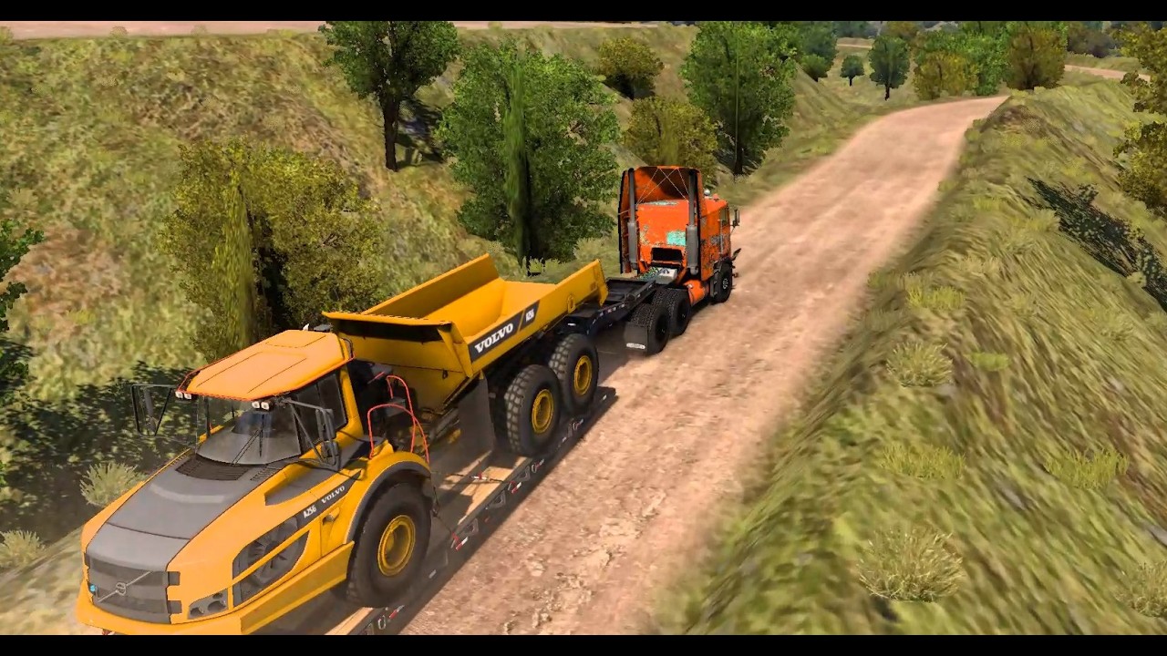 Truck: Freightliner_FLB. Trailer: Lowboy. Carga: Mototraillas - ATS 2026 02 05 00 27 07