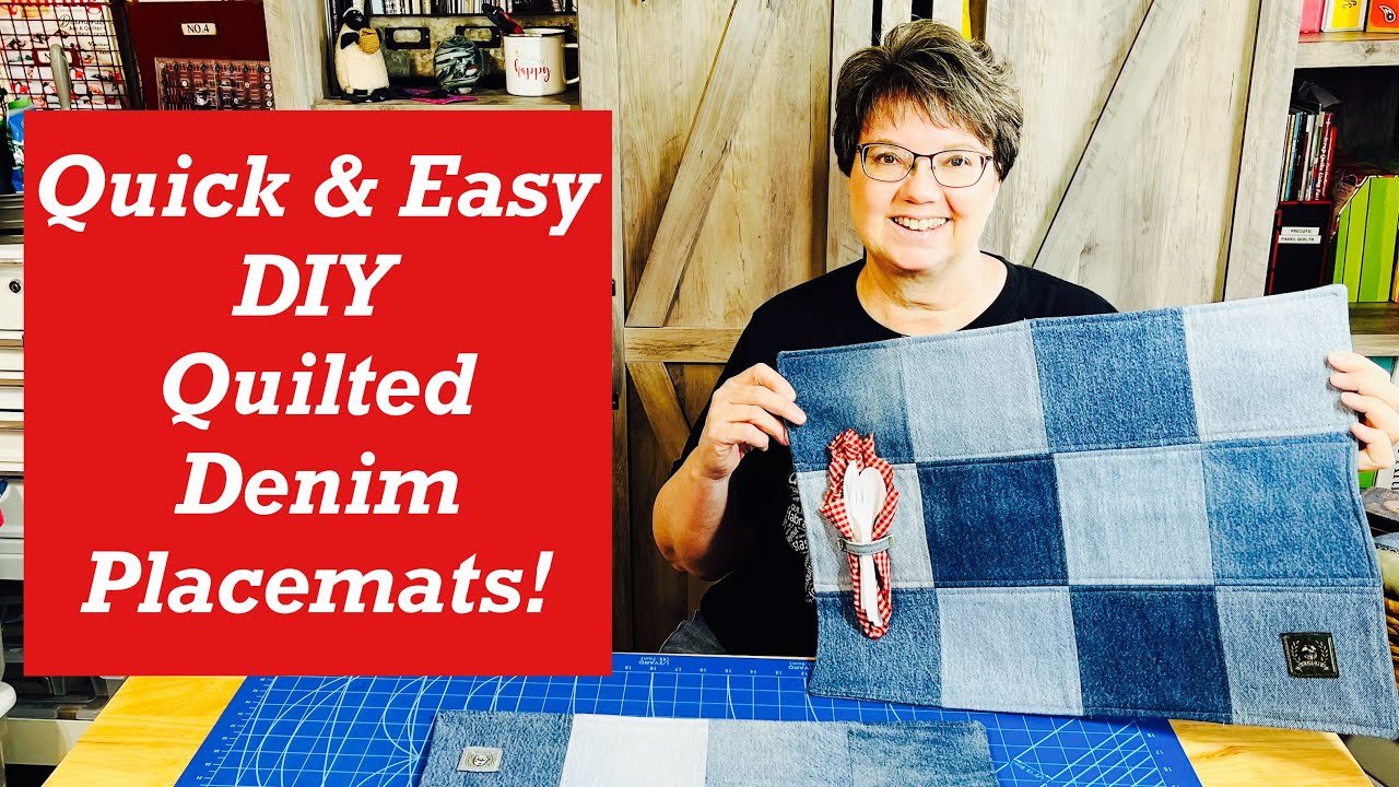 Quick and Easy Quilted Denim Placemats!