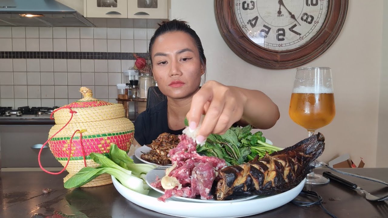 ส้มต่อนเนื้อดิบ..บอกสูตรง่ายๆเนื้อแดงดีบเน่า ...จีกปลาแดกต่อน 🌶🌶
