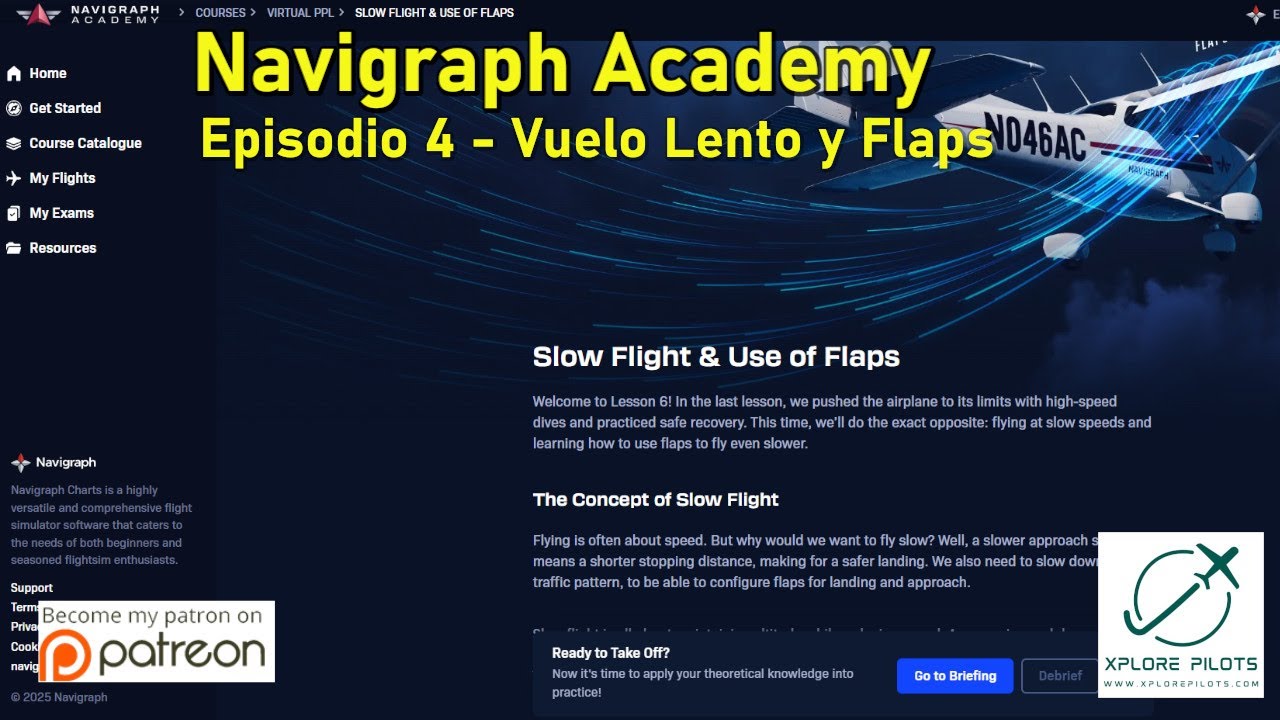 Varios | Navigraph Academy - Virtual PPL - Episodio 4 - Vuelo Lento y Flaps