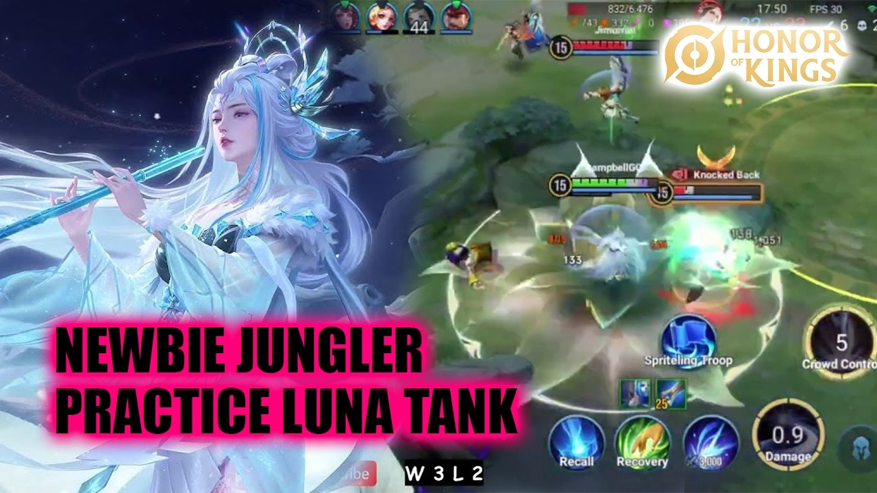 Practice Luna Jungler Tank   Honor Of Kings