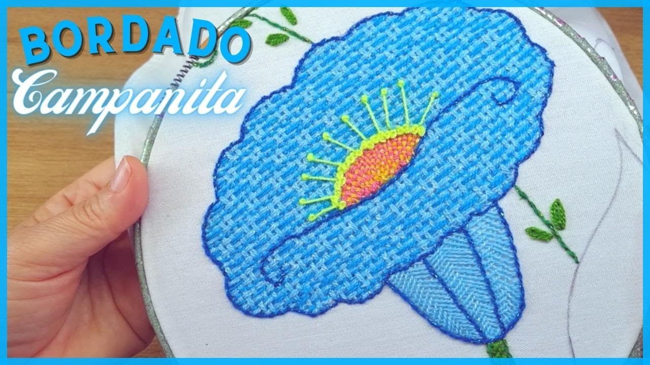 Idea fácil para bordar flores de campanita ¡Te encantará!🌷🥀 Un Mundo Maravillisa