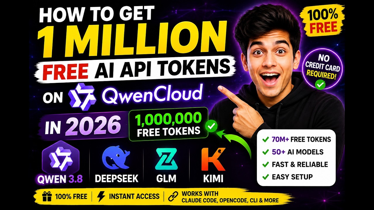 Как получить 1 миллион БЕСПЛАТНЫХ токенов AI API на QwenCloud в 2026 году &mdash; модели Qwen 3.8, Deep...