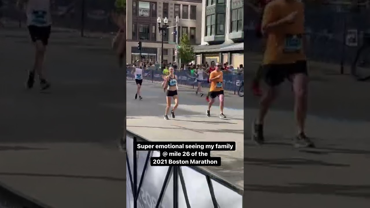 Super emotional as I see my family @ the 2021 Boston Marathon!  #bostonmarathon #bostonmarathon2021
