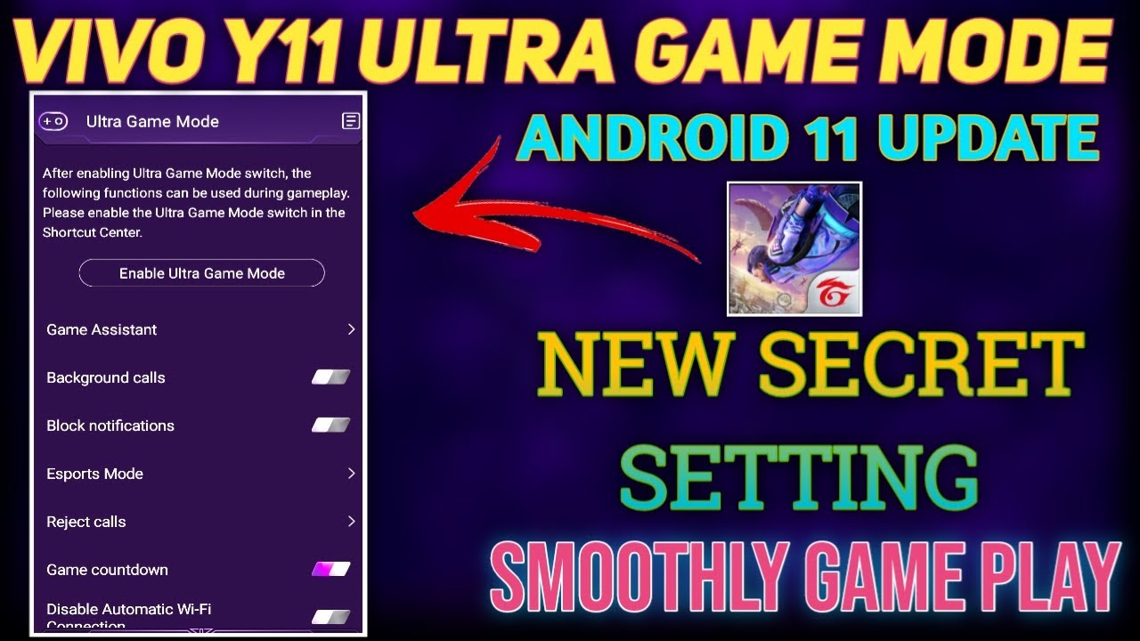 VIVO Y11 ULTRA GAME MODE IN FREE FIRE | ANDROID 11 UPDATE SETTING | SMOOTHLY GAMEPLAY