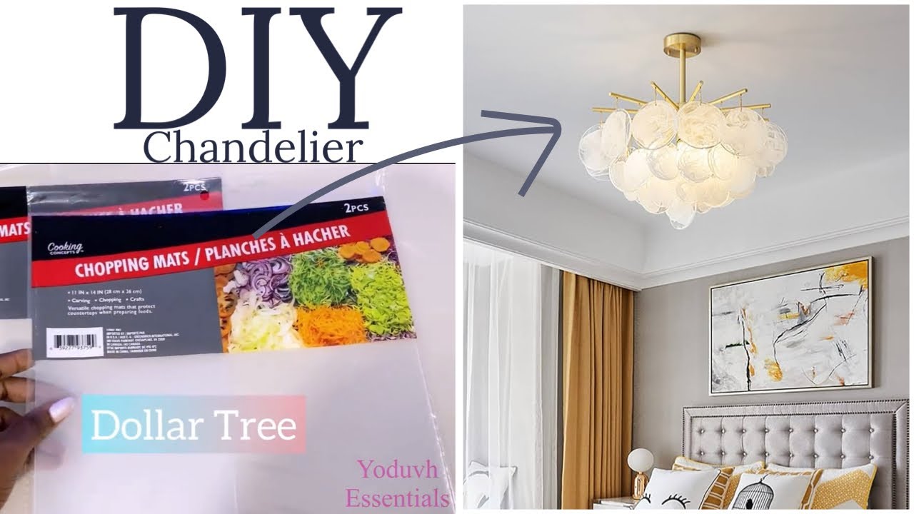 DOLLAR TREE TRANSFORMATION Idea Using MATS! DIY lighting idea!
