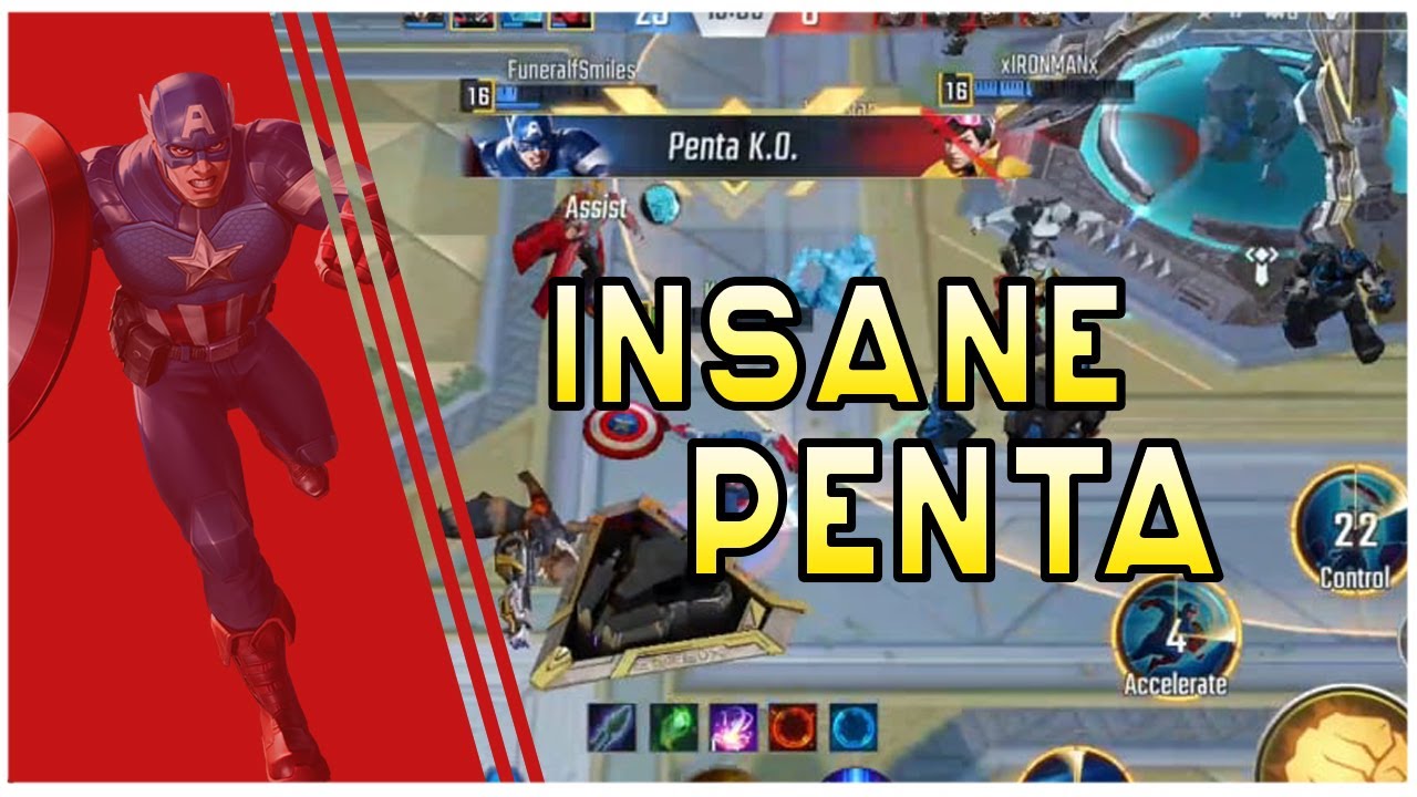 Captain America Perfect Gameplay With Insane Penta | Marvel Super War