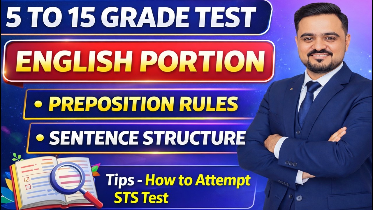 Important For Intermediate Category Test | Sentence Structure  | Prepositions | English #stsjobs