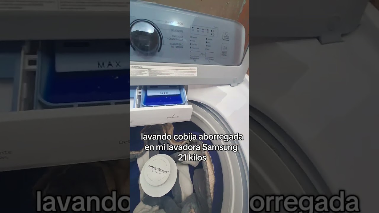 Lavando cobija en lavadora samsung 21 kilos