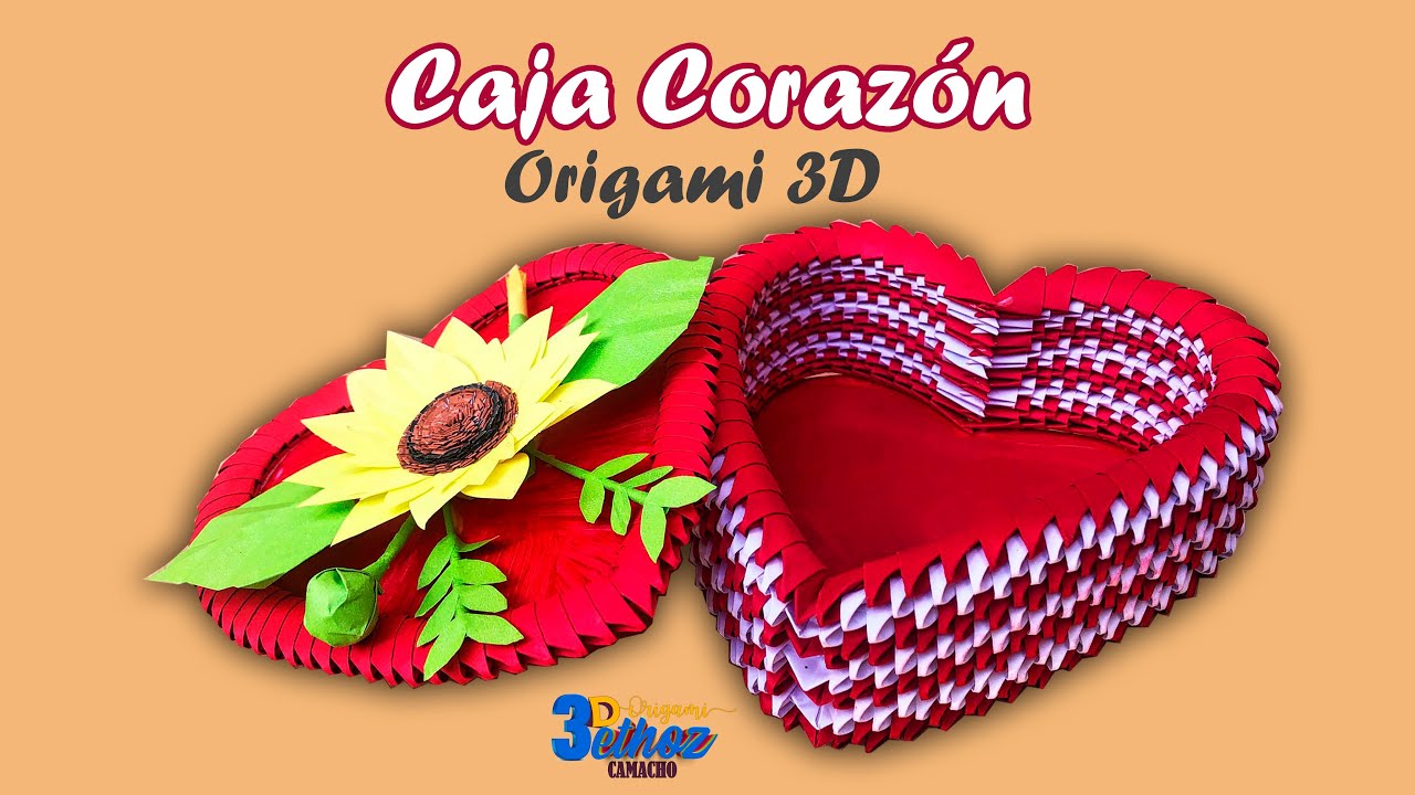 Cómo hacer una Caja Corazón 📦❤️ en Origami 3D - Bethoz Camacho