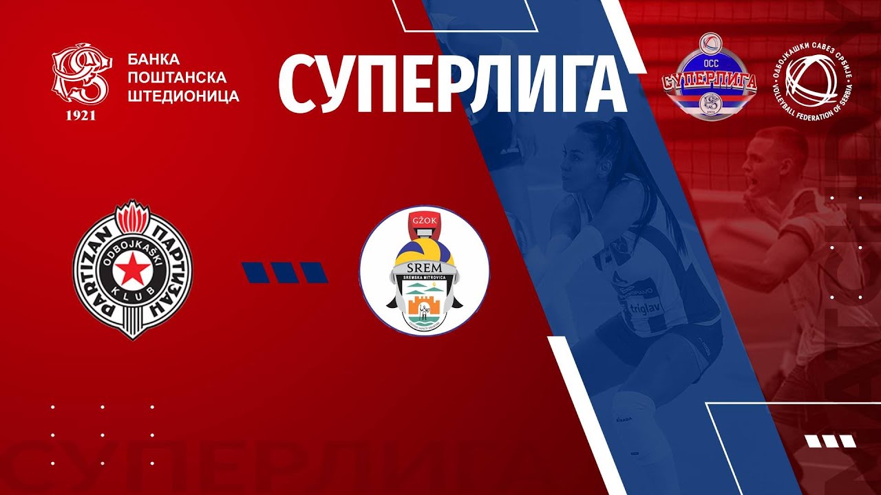 PARTIZAN CBS 🆚 SREM 3:2  /3. KOLO BANKA PO&Scaron;TANSKA &Scaron;TEDIONICA SUPERLIGE ZA ODBOJKA&Scaron;ICE/