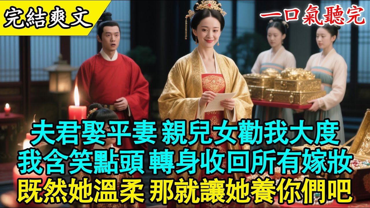 【完結古言】“娘，柳姨只有半年命了，你就大度一點，讓爹爹娶她做平妻吧！”看著跪在我面前的親生兒女，聽著他們幫外人說話，我的心徹底死了。#古言 #小說推薦 #完結 #打臉 #不孝 #渣男 #有聲書
