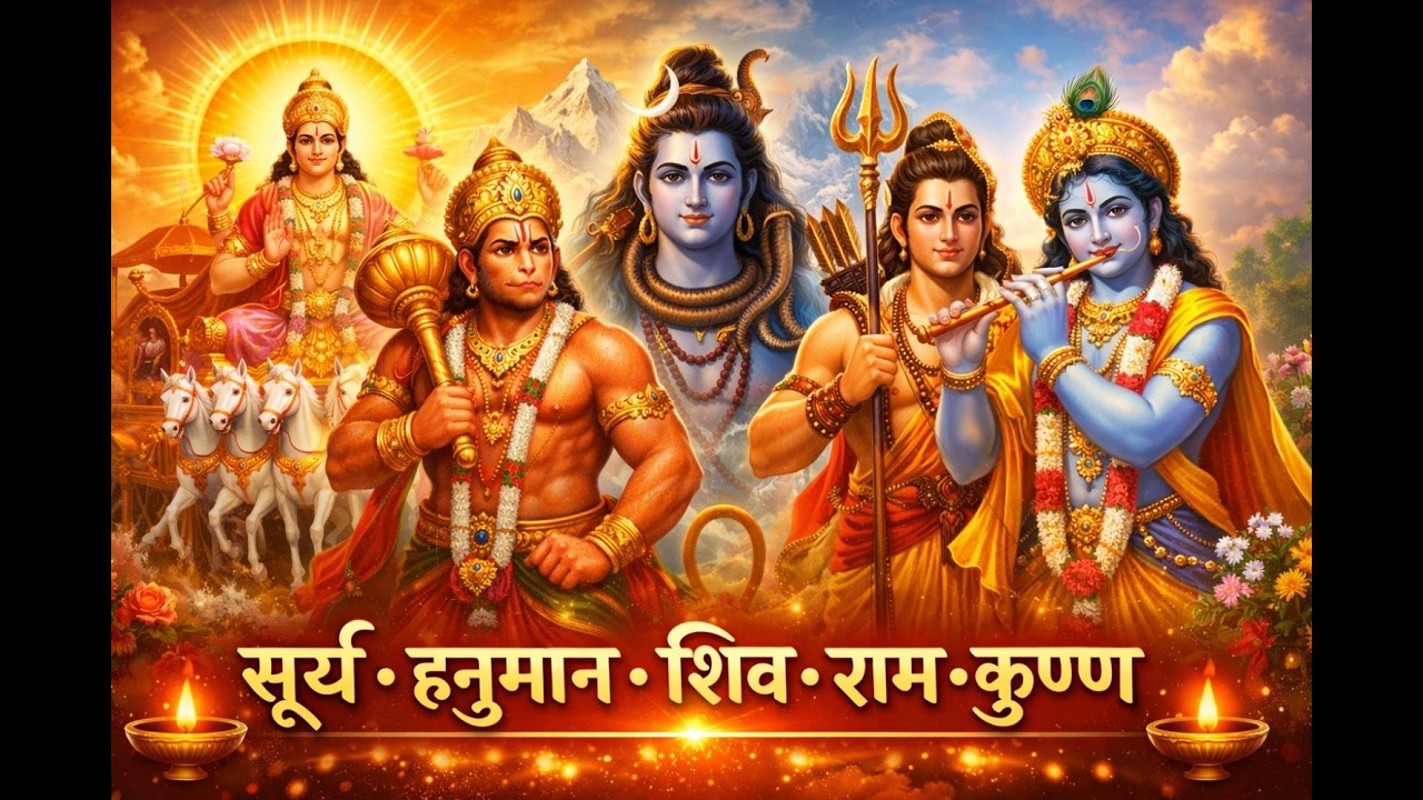 Powerful Morning Bhajan | Surya Dev Hanuman Shiv Ram Krishna | 1 Hour Bhakti #bhajan