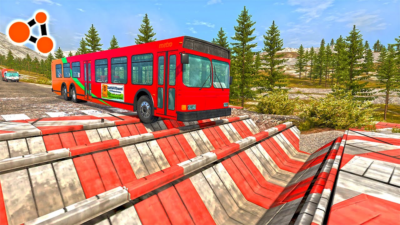 Upside Down Speedbumps vs Bus BeamNG.drive | Beamng Crashes TV