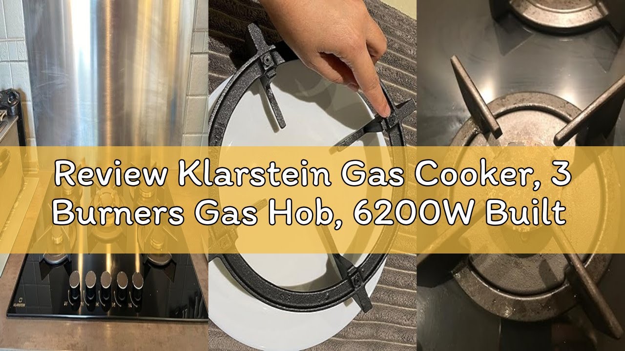 Review Klarstein Gas Cooker, 3 Burners Gas Hob, 6200W Built In Three Ring Electric Hob, Campervan Co