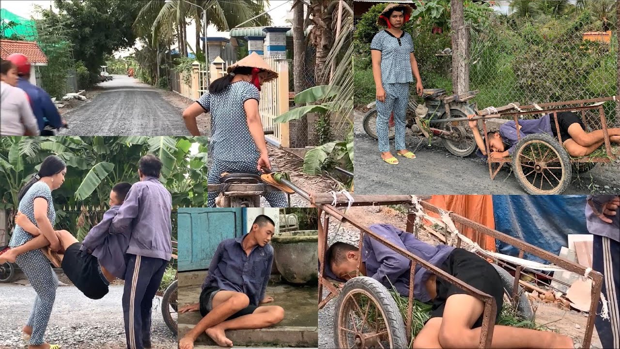 Vợ chồng miền tây lầy lội | Thằng Sang nhậu sỉn, con Liễu kéo xe chở chồng về