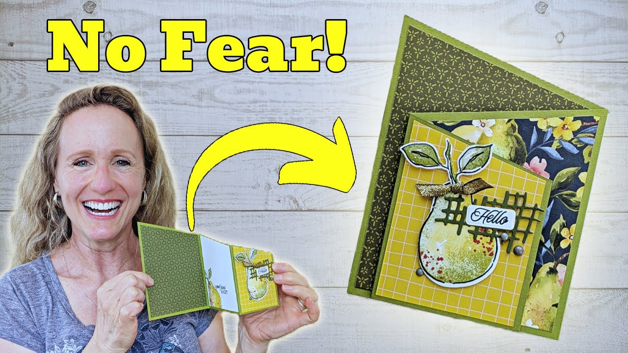 The Best Tip for Cutting Angles!!! | Angled Stand Up Fun Fold Card Tutorial