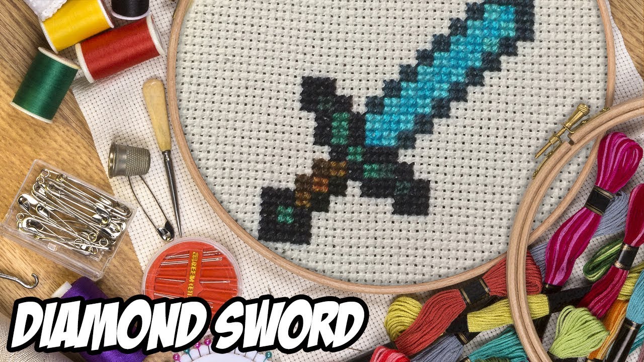 Diamond Sword Speed Paint 🎮 | Time Lapse Embroidery