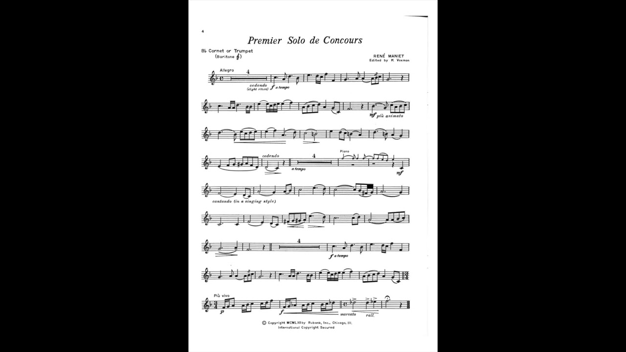 Premier Solo de Concours (René Maniet) Trumpet Solo Accompaniment