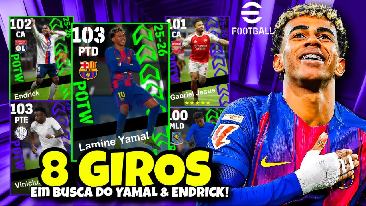 MITEI DEMAIS NO PACKOPEN EM BUSCA DO YAMAL, ENDRICK E O VINI JR NO EFOOTBALL MOBILE