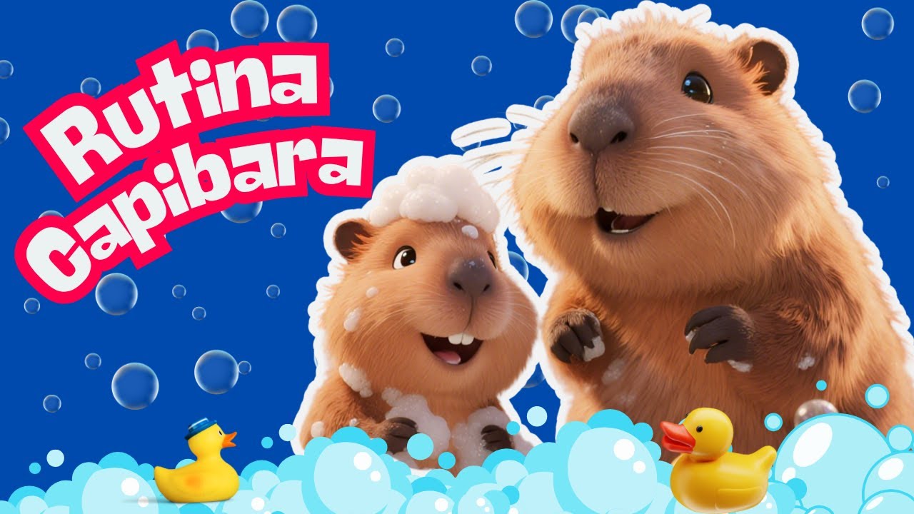 Capibara y Su Rutina Feliz – Canción Infantil / Música para Niños 🚿📚 🎶