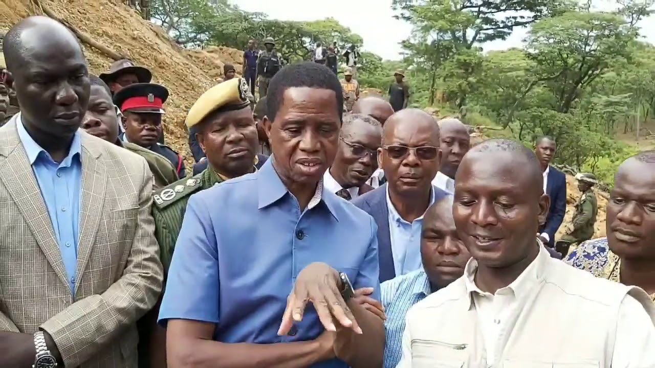 President  Lungu Visiting a Potential Mine Area in Mwinilunga