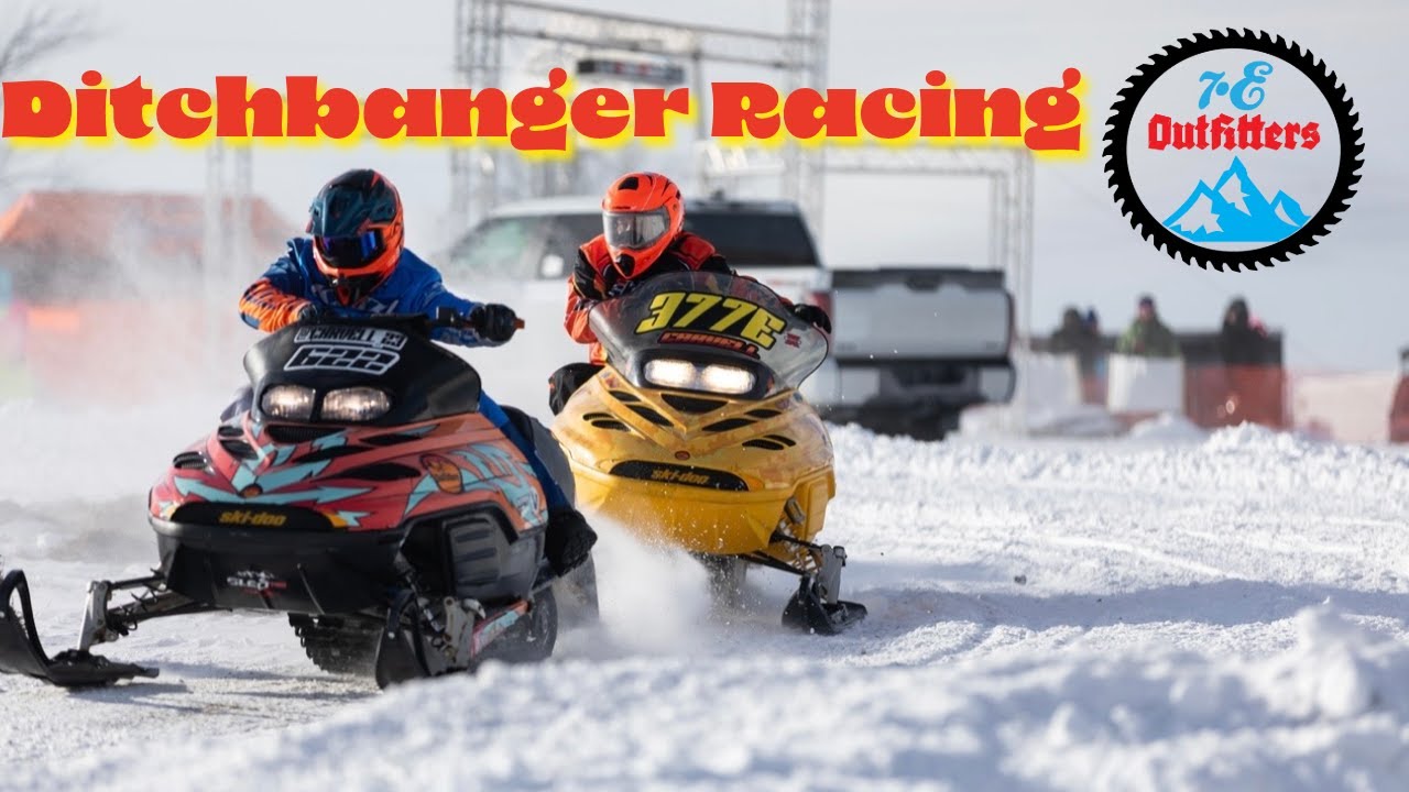 Гонки на снегоходах Ditchbanger в Айленд-Фоллс, штат Мэн.