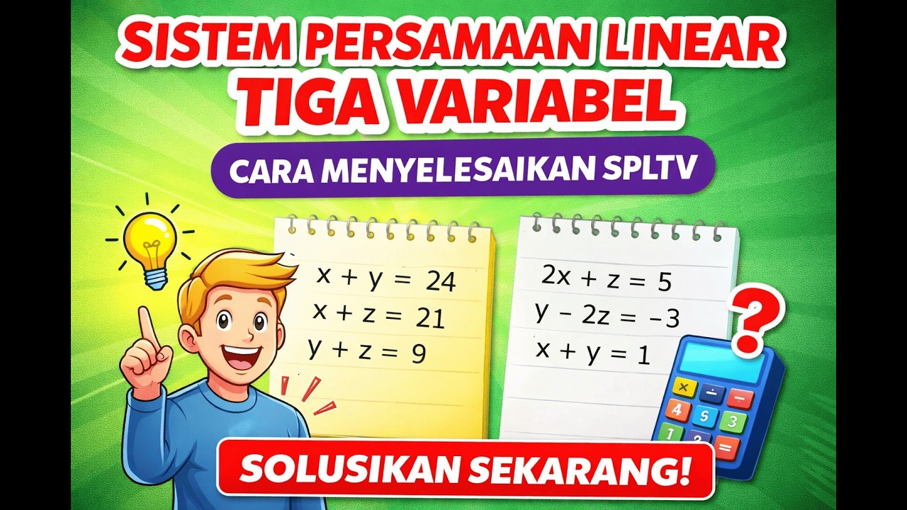 Sistem Persamaan Linear Tiga Variabel (SPLTV) – Cara Penyelesaian SPLTV (Pembahasan No 1 – 2)