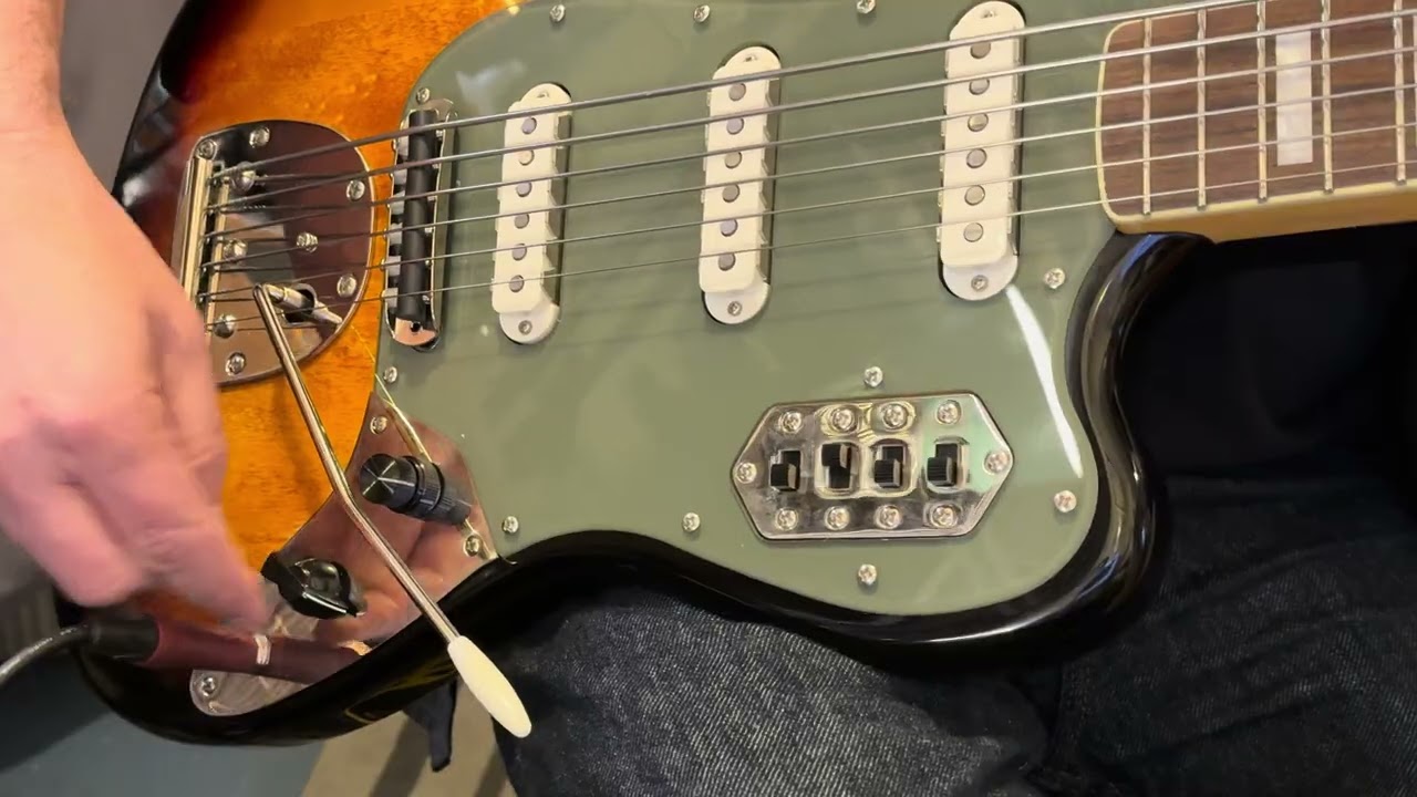 Squier Bass VI w/Waterslide Rubber Bridge Conversion, DeLisle Pentatone, Concentric Vol/Tone, Fender