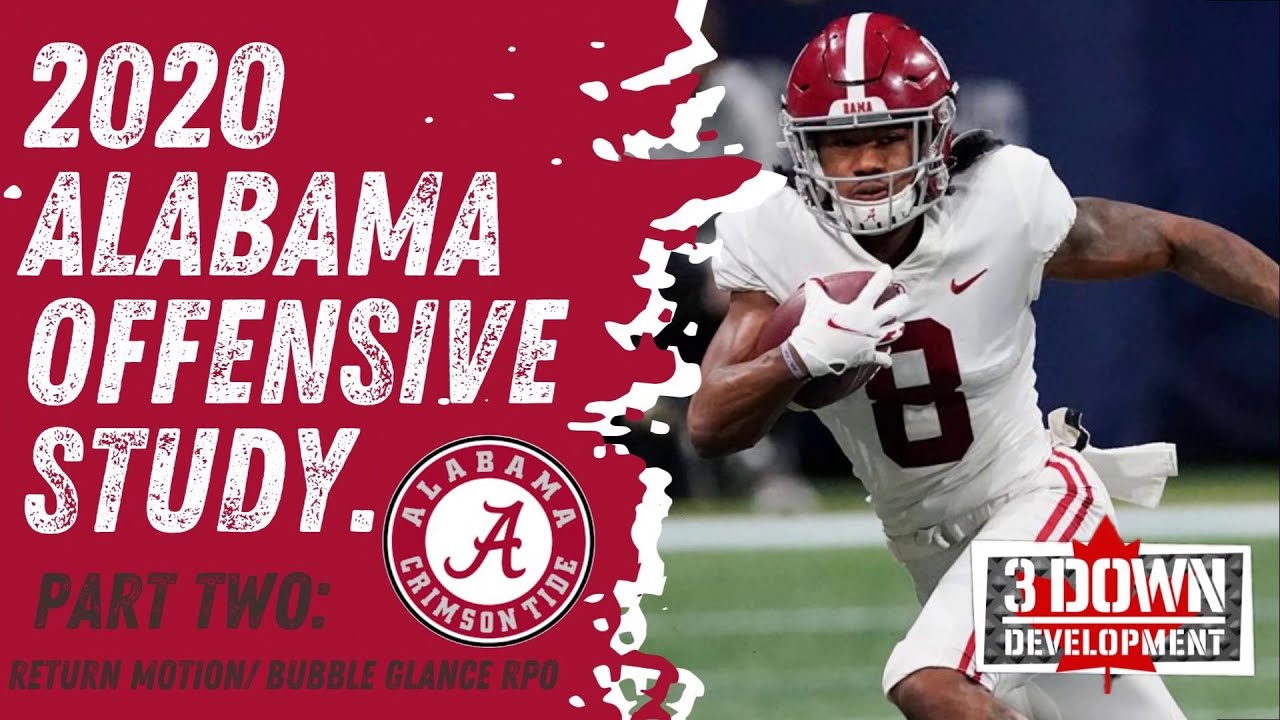 2020 Alabama Offense: Glance Route & Bubble Screens.
