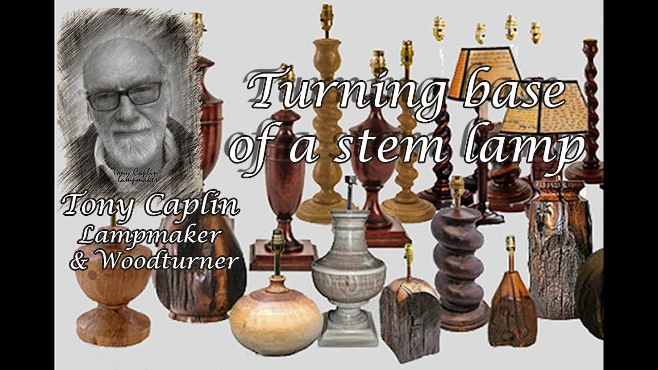 Lampmaking, Turning base of Eaton table lamp,