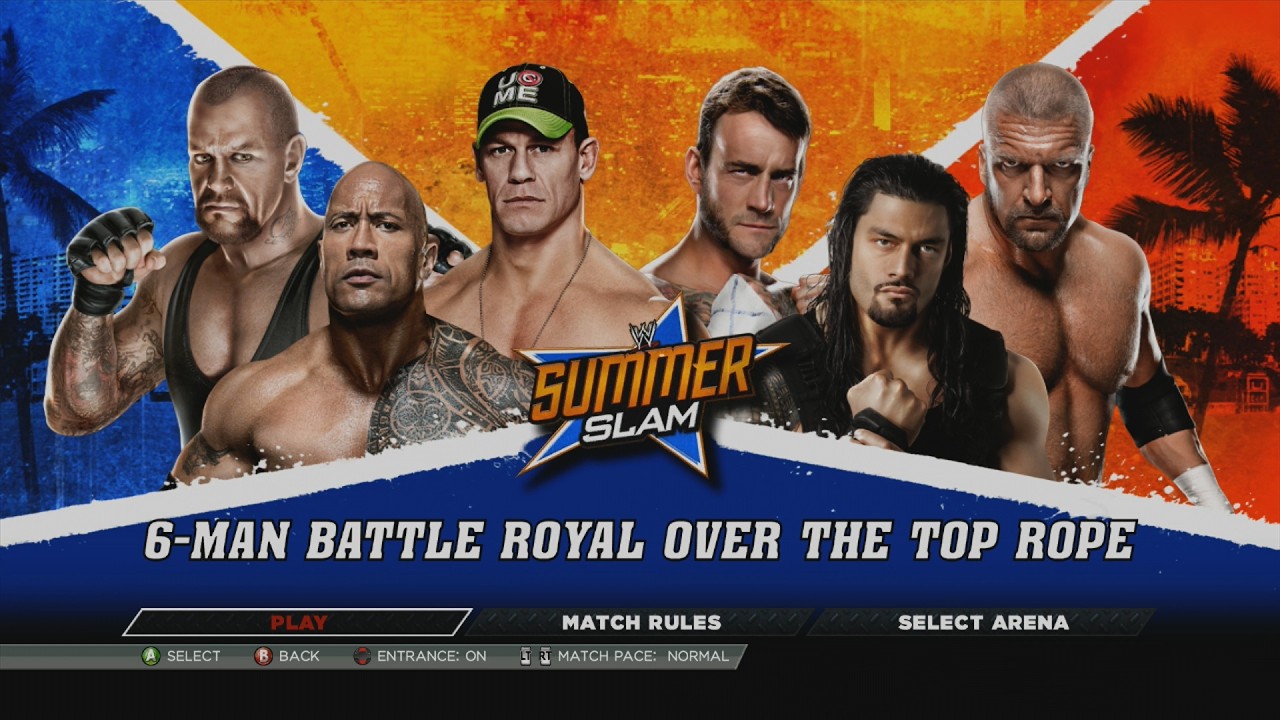 WWE 2K15: THE ROCK VS. CENA VS. TAKER VS. PUNK VS. REIGNS VS. HHH - BATTLE ROYAL | GAMEPLAY