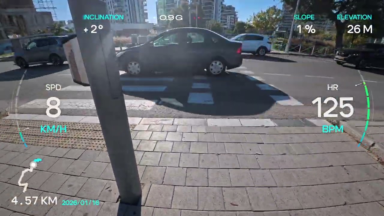 Morning bicycle Commute, mid winter, dash-cam POV