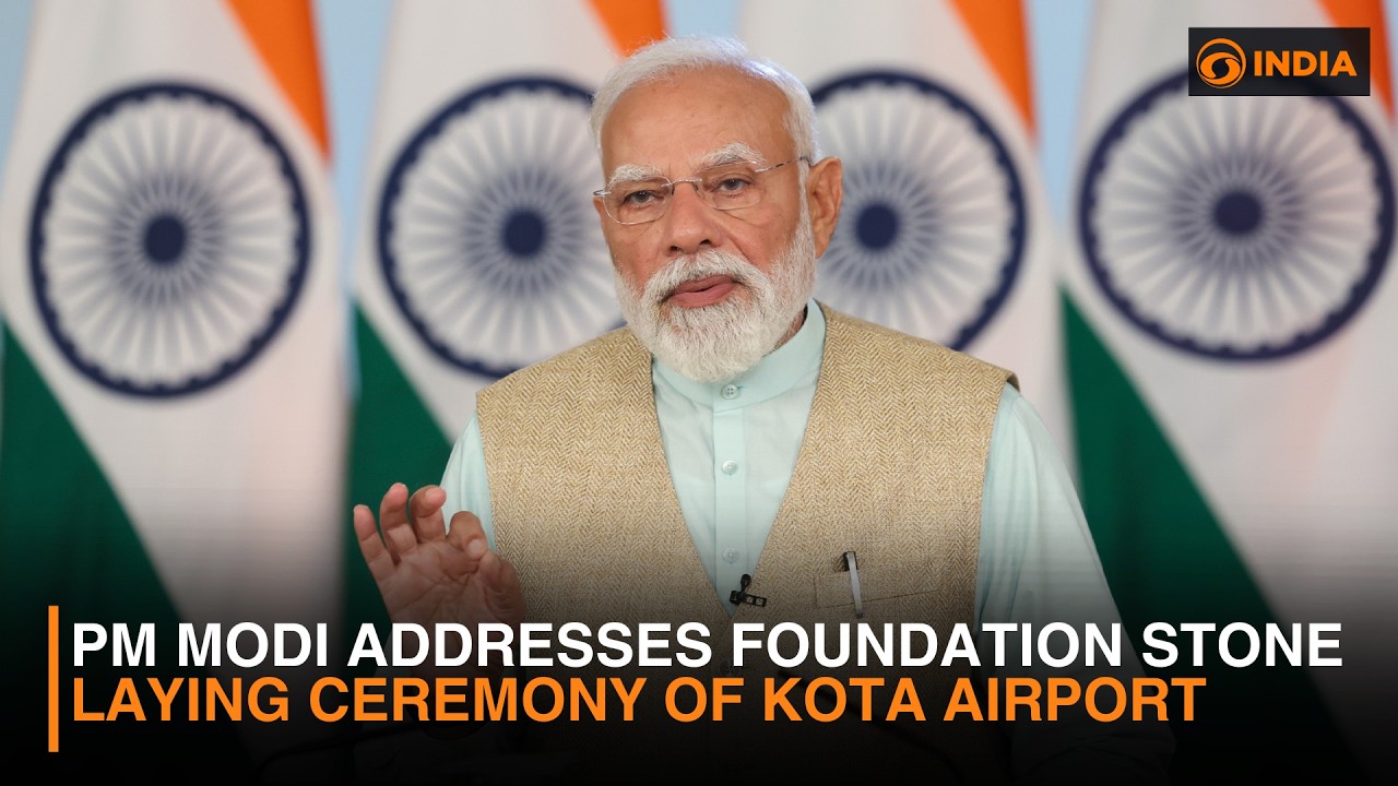 PM Modi addresses foundation stone laying ceremony of Kota Airport