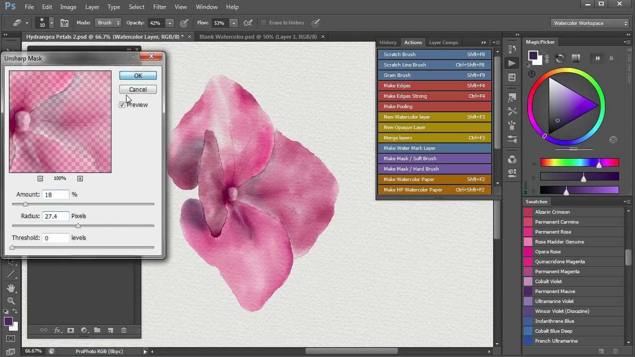 6. Demo Painting of Hydrangea Flower using Photoshop. Video 6