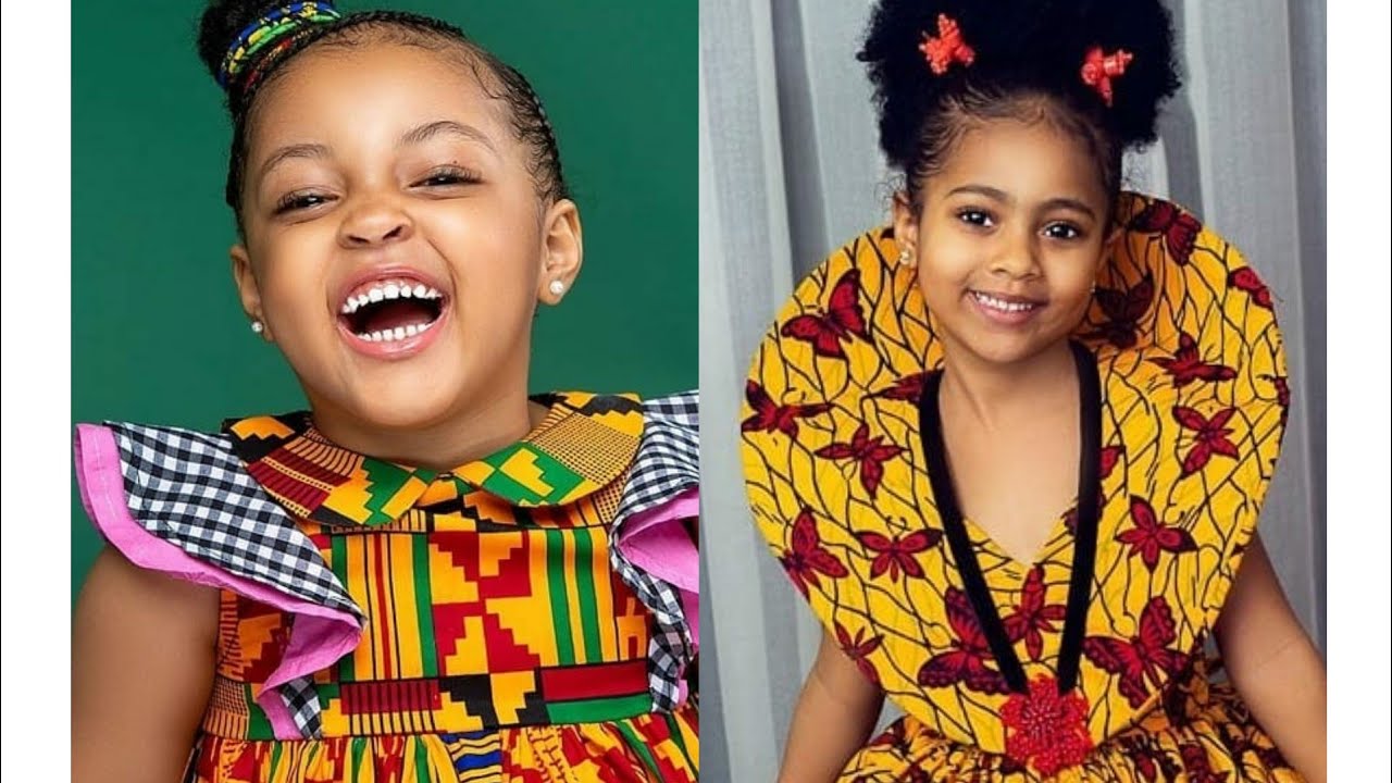 little girls dressed in African Ankara fashion dresses
