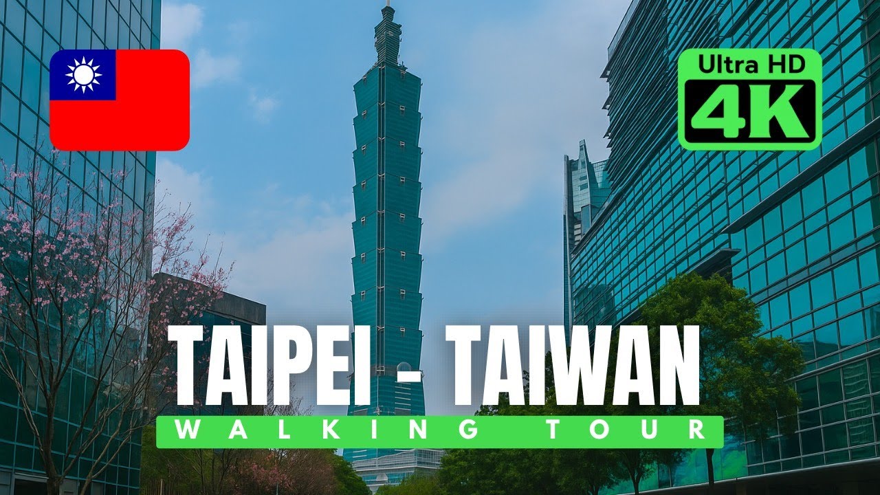 Taipei Morning Walk | From Taipei 101 to Sun Yat-sen Memorial Hall & Songshan Cultural Park | 4K